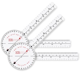 Ever Ready First Aid Plastic 8” Goniometer 360 Degree ISOM – 2 Pack