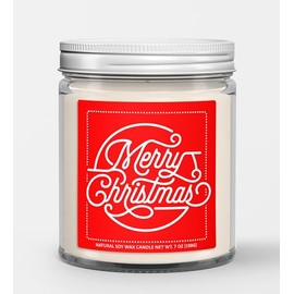 Merry Christmas Natural Soy Wax Candle Classic Christmas Candle (Pumpkin Spice)