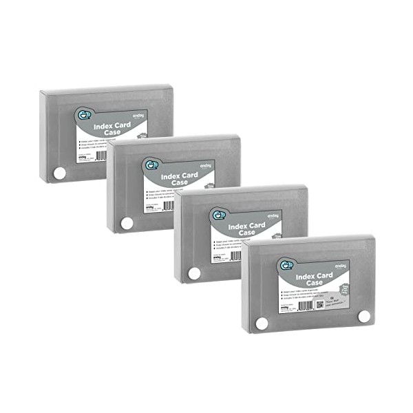 Index Card Holder Grey, 3x5 Note Flash Card Organizer Case,