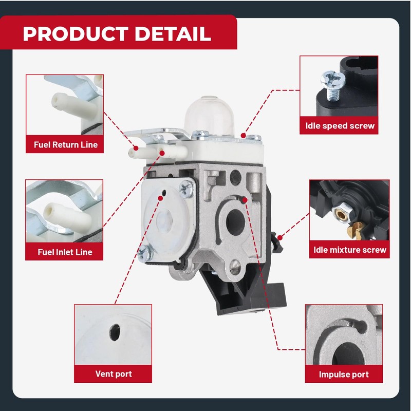 NIMTEK SRM 225 Carburetor with Air Filter Cover Cleaner Case