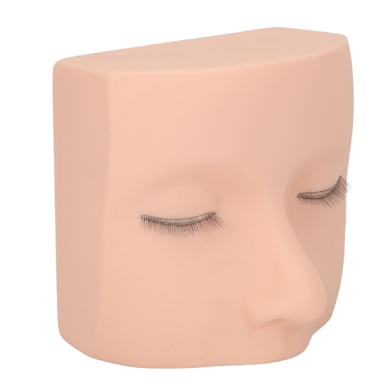 Eyelash Extension Mannequin Head, PVC Soft Rubber Reusable Design, Three