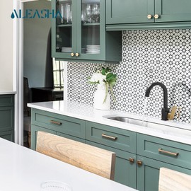 Bar Sink Faucet Single Hole: ALEASHA Bar Sink Faucet Black and Gold, Stainless Steel Wet Bar Faucet with Single Handle for Kitchen Bathroom RV Restroom Sink