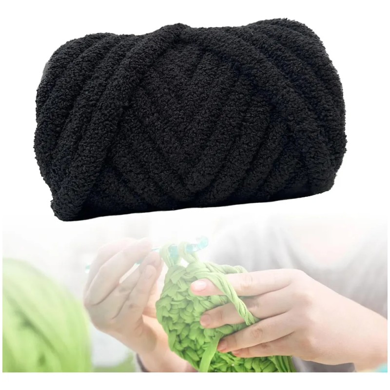 Hilo Grueso Grueso, Hilo De Punto Acogedor, Ligero, Negro