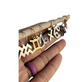 Beaditwearitloveit Zodiac Loc Jewelry Hair Rings. Stainless Steel Birthday Dreadlock Hair Accessories, Braid Rings (Silver Libra)