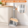 willstar Stainless Steel Broom and Dustpan Set, Long Handle Upright