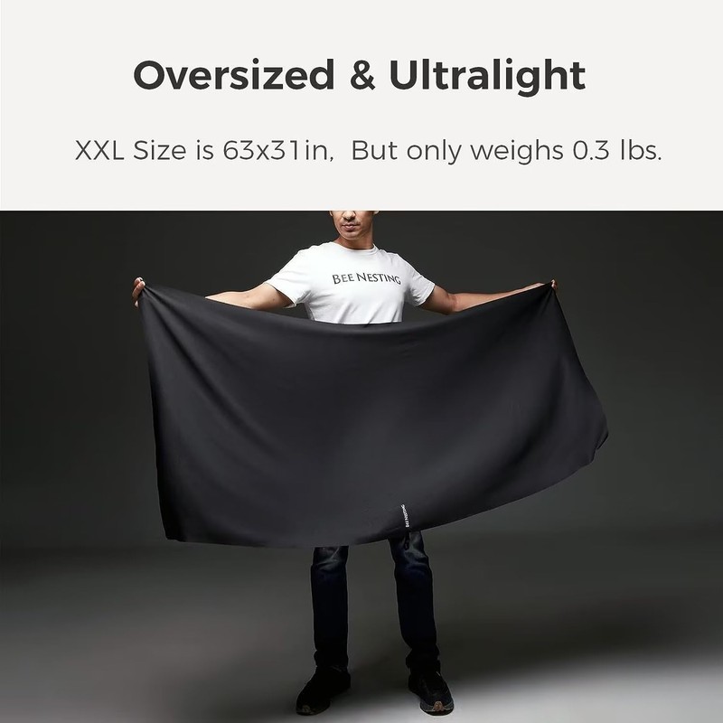 BEE NESTING Ultralight Quick Dry Towel, Extra Large&Small 2 Pack