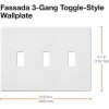 Lutron Fassada 3 Gang Wallplate, FG-3-WH, White