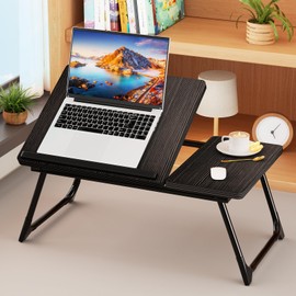 Laptop Bed Desk, 5-Angle Adjustable Bed Laptop Table with Cup Holder