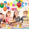 Unisun Rainbow Birthday Decorations, Colourful Balloons with Happy Birthday Banner