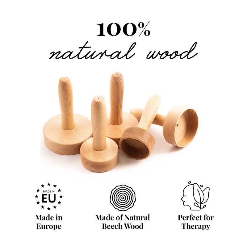tuuli Accessories Maderotherapy Wooden Set Massager Swedish Cup Cellulite Lymphatic