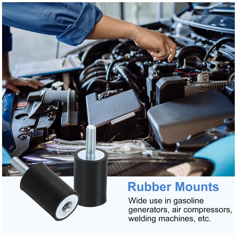 uxcell M6 Rubber Mounts, 1Pcs 20x30mm(DxH) Rubber Cylindrical Anti Vibration