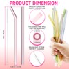 Reusable Glass Straws Shatter Resistant 8” x 8mm, 10 Pcs