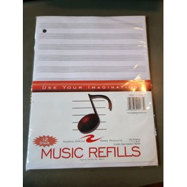 Roaring Spring Loose Leaf Music Filler Paper 20 Sheets 8.5"x11" with 12 Stave...