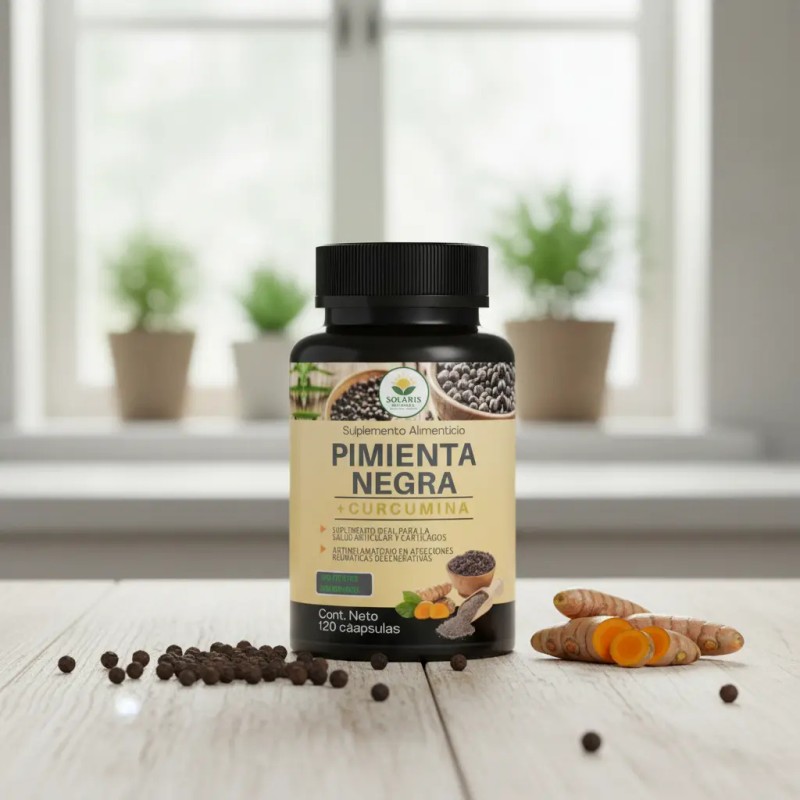 Pimienta Negra Curcumina Suplemento Alimenticio 120 Caps Sabor