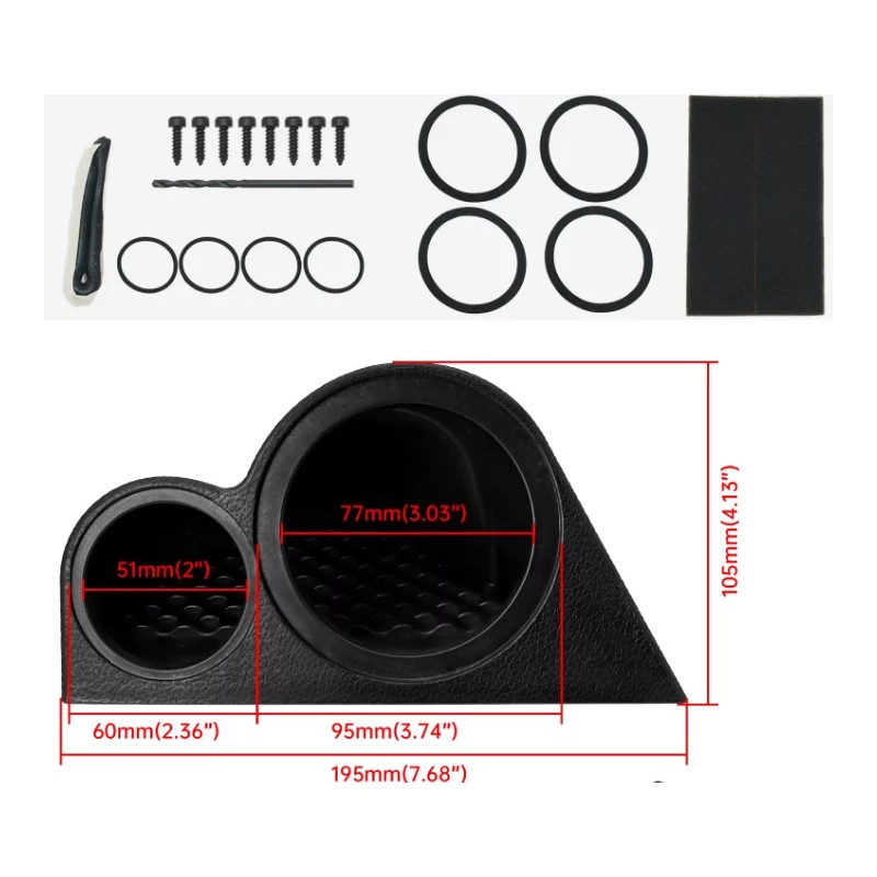 Universal Dash Mount Midrange & Tweeter Pods Boxes 2-Way Speaker