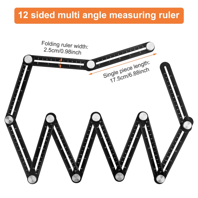 Hole Locator Steel Multi Angle Measuring Ruler Portable Universal Wall