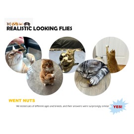 Vitisyao Cat Insect Feather Toys Replacement - 2 Pcs Handmade Natural Flies - Cat Toy Wand Refills - Interactive Kitten Teaser Wand Attachments - Cat Toys for Indoor Cats Play