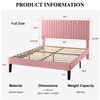 SHA CERLIN Full Upholstered Platform Bed Frame with Adjustable Headboard/Vertical