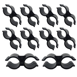 SCRTB Double Pipe Clamp 10 Pcs Pipe Clamp Connection,Shelf Pole Connector,Double Port Pipe Clamps,Warehouse Supermarket Shelf Link Clip Fastener Accessories