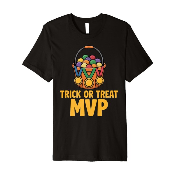 Trick-or-Treat MVP Candy Bucket, Playful Halloween Premium T-Shirt