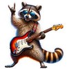 Keen Koala Rocking Raccoon Stickers, Funny Raccoon Decal, Cool Stickers