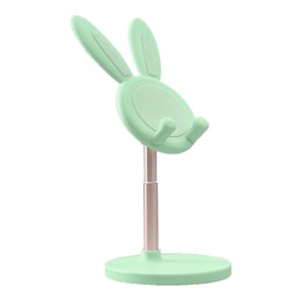 cyrank Cell Phone Stand, Adjustable Bunny Phone Stand for Desk Cute Rabbit Phone Holder Portable Phone Dock Tablets Stand for Phones Tablets(Green)