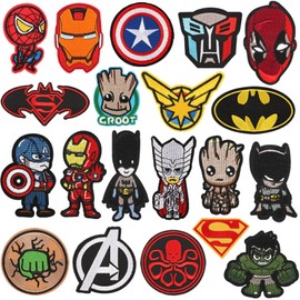 20 Pieces Patches for Iron-On Jean Patch Sticker for Sew-On Iron-On Patches Set Sewing Applique for T-Shirt Jeans Clothing Bags