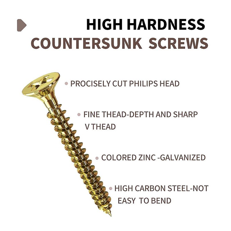 3.5x20mm Wood Screws,Flat Head Screws for Wood, Zinc Galvanized, Multi