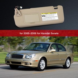 CCIYU Left Driver Side Sun Visor fit for 2005-2008 for Hyundai Sonata(with Sunroof), Left Side Beige Sun Visor Replace 852013K400QS