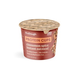 ProDough High Protein Instant Oatmeal Cup, 18g of Protein per Serving, No Added Sugars, Low Carb, Healthy Breakfast Cup, Incredible Taste (12pk, Cinnamon & Spice)