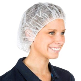 Disposable Bouffant Caps Hair Net, Spun-Bonded Polypropylene, Non-Woven, Medical, Labs, Nurse, Tattoo, Food Service, Health, Hospital, White, sold by case (500 Pieces)