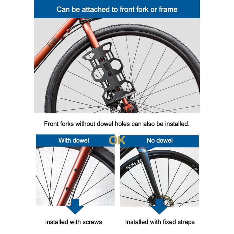 GORIX Bike Front Fork Cage Front Fork Mount Bottle Cage