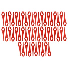 vhbw 50 x Replacement Blades Compatible with Grizzly ART 18 Lion, ART 1825 Lion Lawnmower - Replacement Blade, Red, Polyamide