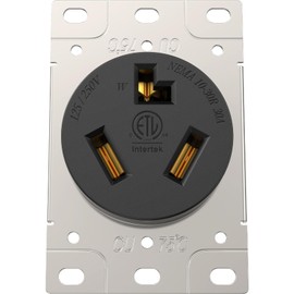 30A Dryer Outlet NEMA 10-30R Receptacle 250V 3 Prong Socket Flush Mount Side Wired Industrial Grade for EV Washer Wall Heater Surface Planer ETL Listed