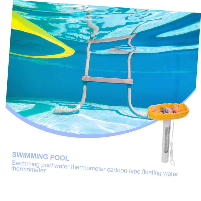 Kisangel 2pcs Inflatable Mattress Thermometer Floating Pool Thermometer Plastic Sturdy