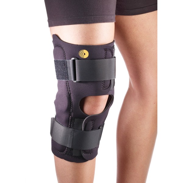 Corflex Anterior Closure Neoprene Hinged Knee Brace-3XL-13"-3/16"-Op Pop (opening behind knee) Black