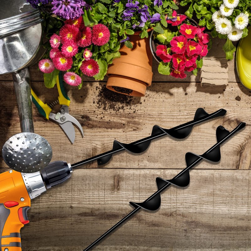 LONGRUN Garden Spiral Hole Drill Planter, Auger Drill Bit for