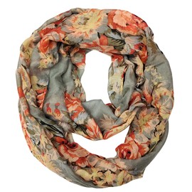 FAIRYGATE Snoods for Women Flower Print Fashion Classy Party Snood Infinity Scarf for Women Circle Scarf, 54025