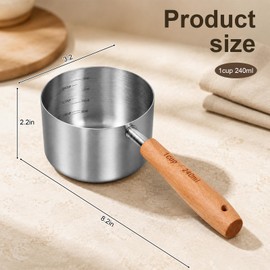 1Pcs 1Cup(240ml | 8oz) 304 Stainless Steel Measuring Cup with Precise Scale