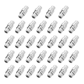 sourcing map 32 Pcs Magnetic Clasps, 3mm /0.12 Inch Leather Cord End Caps Magnetic Bracelet Clasps and Closures for Jewelry Making DIY Bracelet Closures, Silver