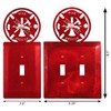 SWEN Products Fire Rescue Wall Plate Cover (Double Switch, Red)