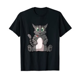 Sick cat with thermometer Men Women Kids T-Shirt