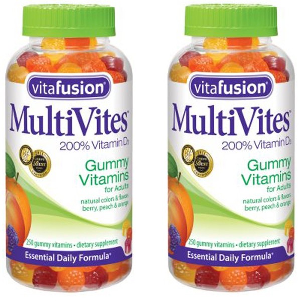 VitaFusion MultiVites Gummy Vitamins for Adults - 2 Bottles, 250 Gummies Each
