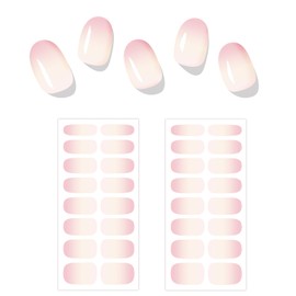 MWOOT Semi Cured Gel Nägel Strips, Nagelfolien UV Härtend Work with Lamp Cured UV Gel Folien, Nagelsticker Selbstklebend Kit, Nagelaufkleber Für UV Lampe, Full Nail Wraps for Women(Rosa)