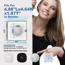 Vazioyar Thermostat Lock Box,Thermostat Lock Box with Key,Thermostat Guard,Transparent Thermostat Protective Cover,Compatible with Thermostats 4.88''X4.64''X1.97'' or Smaller (Square - Key lock)
