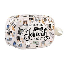 Life We Choose for Jehovah Christian Gift JW Religion Baptism Cosmetic Bag Religion Faith Makeup Zipper Pouch (Life we Choose mb UK)