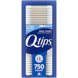 Q-tips Hisopos de algodón para higiene y cuidado de la belleza, hisopo de algodón original hecho con 100% algodón, 750 unidades