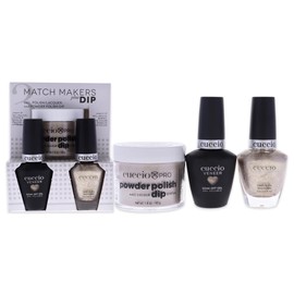 Cuccio Colour Matchmakers Plus Nail Dip - Matching Mani-Pedi With Flawless Coordination - A Color Lacquer And Color Veneer Gel Polish In The Same Color - Pop, Fizz, Clink - Large - 3 Pc Kit