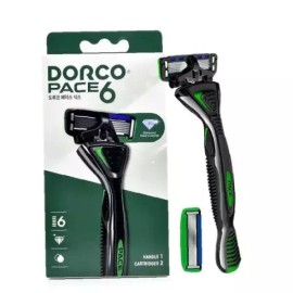 Dorco 도루코 페이스6 면도기(6중날 면도날2개증정) Dorco Pace 6 Razor (with 2 extra blades) [Single item]