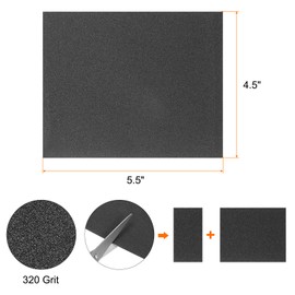 HARFINGTON 30pcs Sandpaper 320 Grit 5.5" x 4.5" Hook and Loop Backing Silicon Carbide Abrasive Wet Dry Sanding Sheets for Wood Finishing, Metal Sanding, Automotive Polishing
